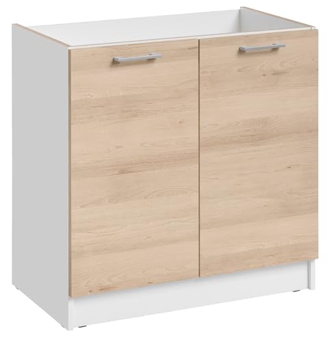 Bissolo Casa Sottolavello Eco Cm 80X46 H.82 Bianco E Rovere Artisan
