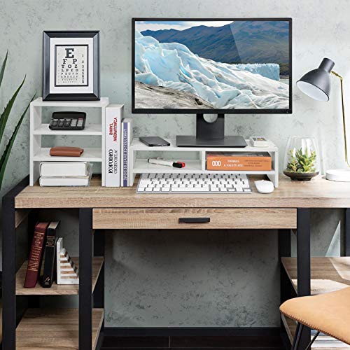 Wakects Supporto Per Monitor In Legno, Supporto Per Monitor Da Scrivania Per Monitor Tv Computer Portatile, Stand In Legno Per Schermo Pc Computer Tv,