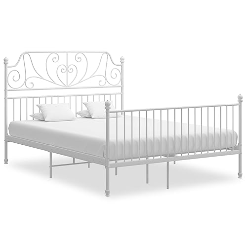 Vidaxl Struttura Letto Metallo Bianco 140X200 Cm
