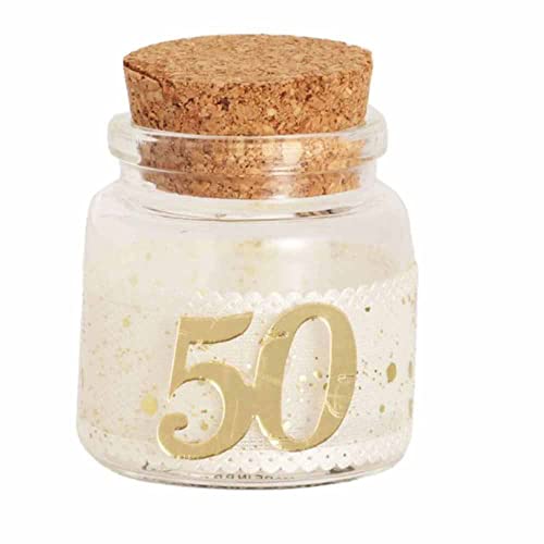 Vetrineinrete® Bomboniere Portaconfetti Per Anniversario 50 Anni Di Matrimonio Barattolo In Vetro Tappo In Sughero