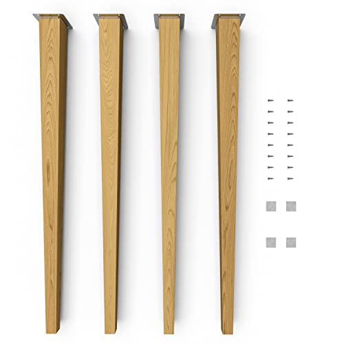 Sossai Gambe Per Tavoli In Legno Clif Square | Finitura Ad Olio | Altezza: 71 Cm Hmf1 | Quadrato, Conico (Versione Diritta) | Materiale:Legno Massello