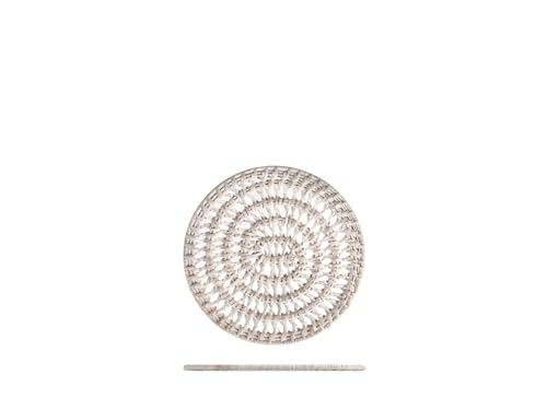 H&H Sottopentola Tondo In Rattan Bianco Cm 18