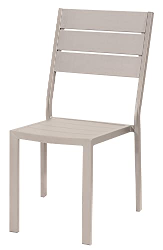 Verdelook Tenerife Sedia Senza Braccioli Effetto Legno, 58X45X88 Cm, Beige
