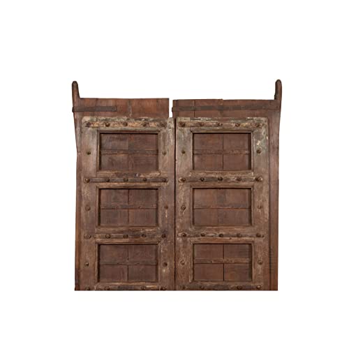 Biscottini Porte Interne Legno Anta Doppia 117X10X214 Cm | Porta Da Interno E Da Esterno | Porta In Legno In Stile Antico