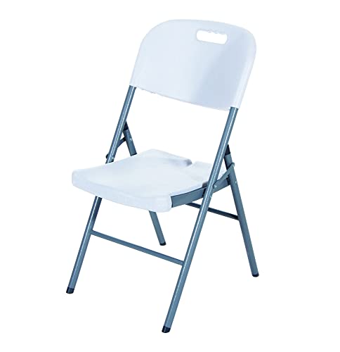 Verdelook Sedia Pieghevole In Plastica Hdpe, 45X50X88 Cm, Bianco