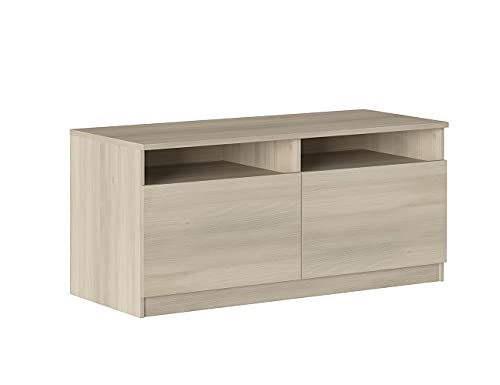 Iconico Home Mik Mobile Tv Con Vani A Giorno E 2 Ante A Battente, Con Maniglie Integrate, Legno Ingegnerizzato, Rovere, 120X44,5Xh53,5 Cm