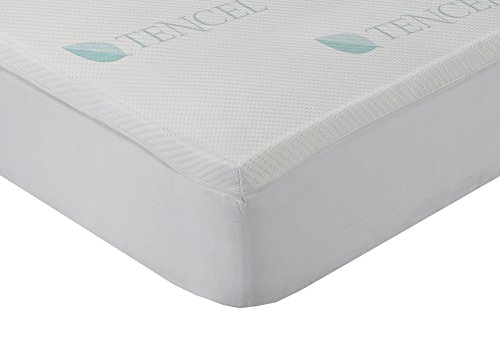Classic Blanc - Topper / Sovramaterasso Viscoelastico, Memory Foam, Lyocell, Iper Traspirante Media-Basa Durezza, 90 X 190 Cm, Altezza 4 Cm, Letto Da