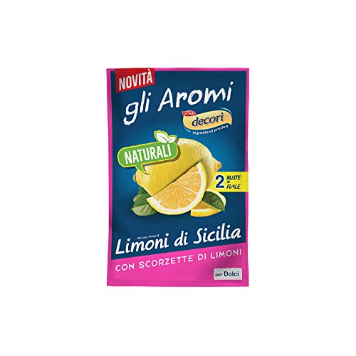 Decorì Aroma Naturale Limone In Polvere, Aroma Fresco, Ideale Per Dolci, Creme E Piatti Etnici, Confezione Da 16 G (2 Bustine Da 8 G)