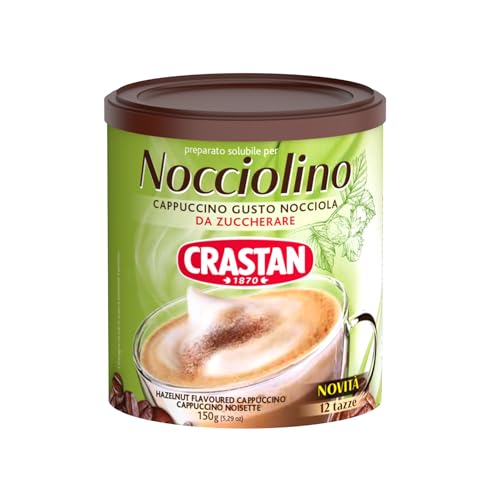 Crastan Nocciolino - Cappuccino Solubile Gusto Nocciola - Barattolo Da 150 Gr. - 12 Tazze