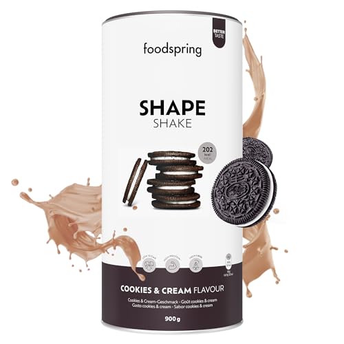 Foodspring Shape Shake Cookies & Cream - Sostituto Pasto Completo Per Il Controllo Del Peso Con Proteine Di Prima Qualità, 202 Kcal Per Porzione, Senz