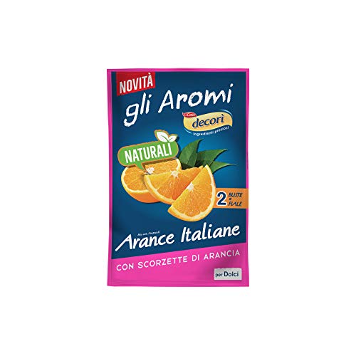 Decorì Aroma Naturale Arancia In Polvere, Aroma Fresco, Ideale Per Dolci, Creme E Piatti Etnici, Confezione Da 16 G (2 Bustine Da 8 G)