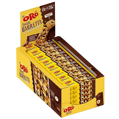 Oro Vitasnella, Barretta Ai Cereali Integrali Con Cioccolato Fondente E Nocciole, Cotto Al Forno, Fonte Naturale Di Fibre, 25X40G (25 Barrette Da 40 G