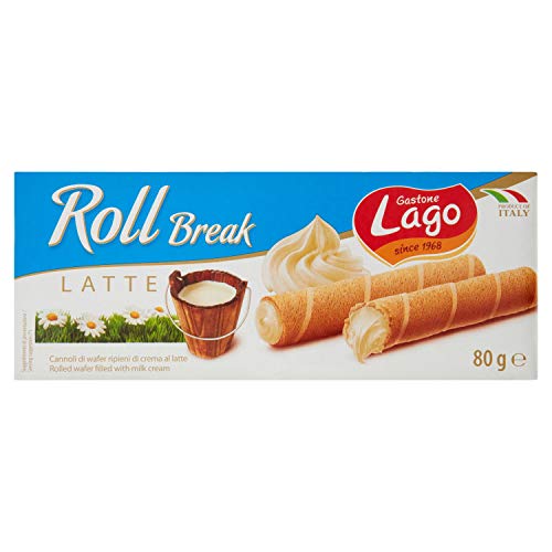 Lago 1968, Roll Break 80G, Cannoli Di Wafer Ripieni Di Crema Al Latte 66%