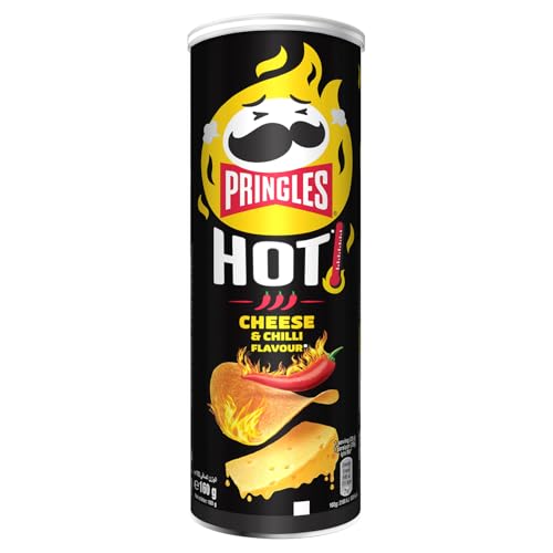 Pringles Flame Cheese & Chilli | Snack Salato Al Gusto Di Formaggio Piccante | Vegetariano | Confezione Singola Da 160G (1 X 160G)