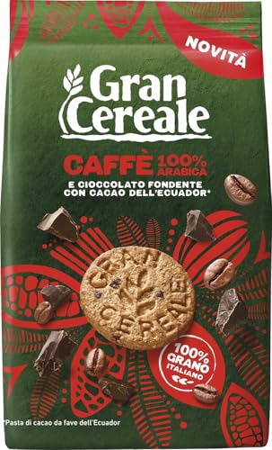Gran Cereale, Biscotti Gran Cereale Al Caffè, Biscotti Integrali E Ricchi Di Fibre, Con 100% Caffè Arabica E Pepite Di Cioccolato Fondente, 280 G