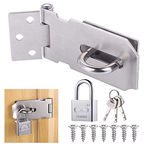 Lucchetto Con Chiusura A Viti, Chiusura Hasp In Acciaio Inox, Chiusura Con Chiave Per Porta Di Giardino, Lucchetto Non Deforma Per Camera Da Letto, Ar