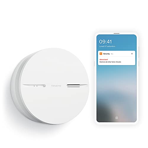 Netatmo Rilevatore Di Fumo Intelligente, Batteria Di 10 Anni Di Autonomia, Allarme Fumo, Controlli Automatici, Prodotto Autonomo, En14604 Certificazio