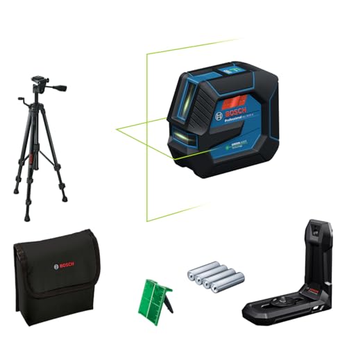Bosch Professional Livella Laser A Linee Gll 20-22 G (Staffa Lb 10, Laser Verde, Uso Interno, Doppia Alimentazione, 2 Batterie Da 1,5 V Lr6, Custodia