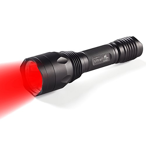 Ultrafire Torcia Luce Rossa Torcia Caccia H-R3,Torcia Tattica 283 Lumens 630 Nm Lunghezza D'Onda,Impermeabiletorcia Da Esterno Professionale Luce Led