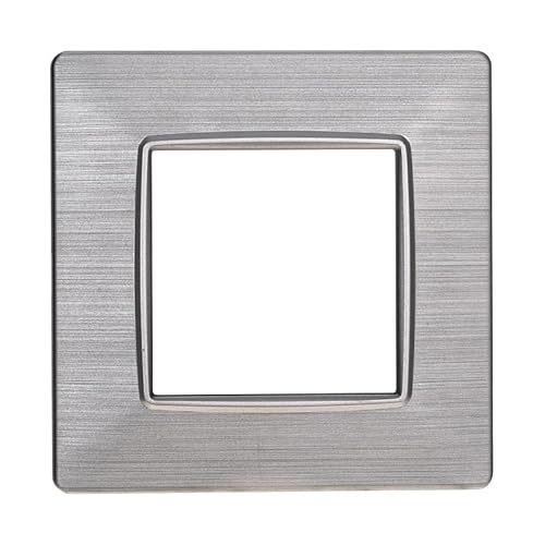 Placche In Tecnopolimero Satinate Compatibile Con Serie Plana 2-3-4-7 Moduli Ettroit Colori Assortiti (2 Moduli, Silver)