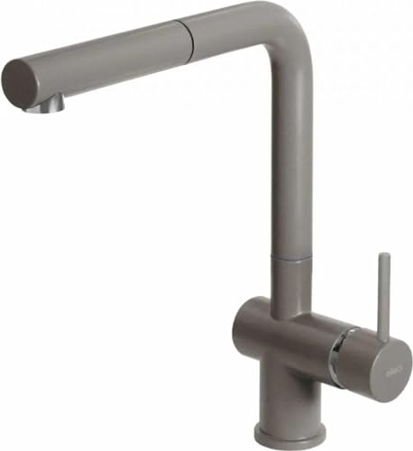 Elleci Mkkstp93 - Rubinetto Per Lavello Da Cucina, Monocomando, Doccetta Estraibile, Grigio