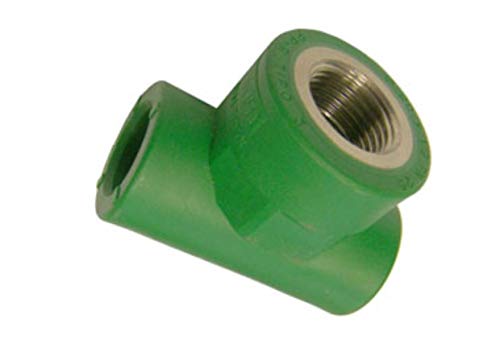 Tee Filettato Aquatherm 20 X 1/2" F X 20 Fusiotherm Tubo Verde