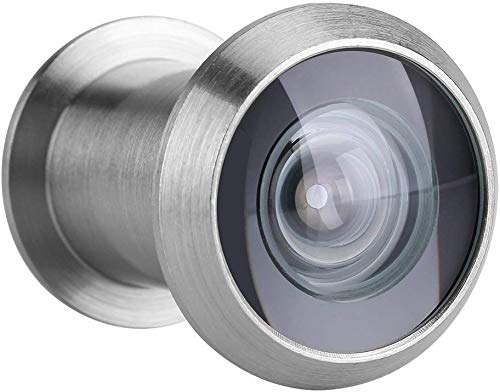 Visualizzatore Porte Sicurezza Peephole Peek Vetro Ottico 220 Gradi Grandangolare Con La Copertura Della Privacy(Brushed Silver)