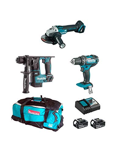 Makita Kit Mpk18323A (Dga504 + Ddf482 + Dhr171 + 2 X 3,0 Ah + Dc18Rc + Lxt600)