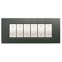 Vela Quadra-Placca Antracite 6 Moduli 682646
