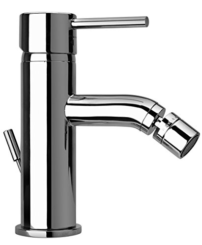 Yellowshop - Miscelatore Bidet Cromato Mod. Essenza Rubinetto Bagno Scarico Automatico 1"1/4 Con Flex Inox Piletta Sanitari