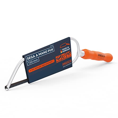 Presch Seghetto Puk 150Mm Incl. Lama Universale - Seghetto Mano Originale Puk 150Mm - Piccola Sega Per Metallo, Metallo Non Ferroso, Plastica, Allumin