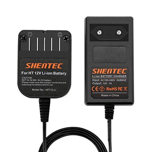 Shentec 10,8V-12V Carica Della Batteria Agli Ioni Di Litio Compatibile Con Hitachi Bcl1015 329369 329370 329371 329389 331065 Batterie A Scorrimento (