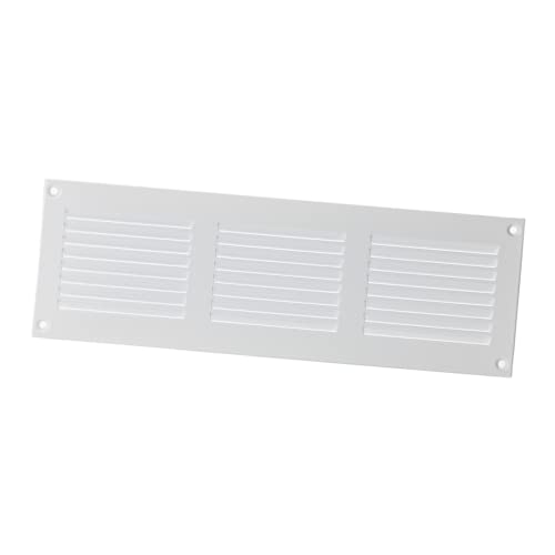 300X100Mm Griglia Di Ventilazione Con Zanzariera - Griglie D'Aerazione In Metallo - Acciaio, Bianca