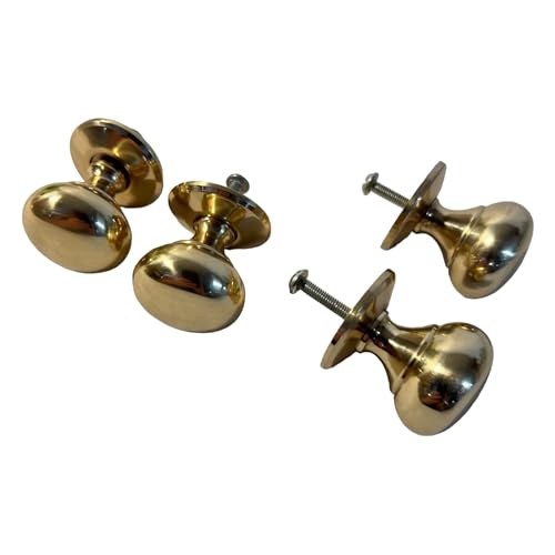Thorness Set Di 4 Pomelli In Ottone Color Gelso | Pomelli Per Ante | Pomelli In Ottone | Pomelli Per Armadi | Maniglie Per Ante | 30 Mm