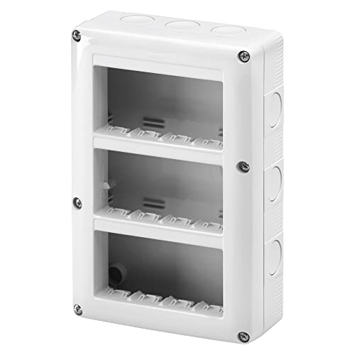 Gewiss - Gw27024 Contenitore Per Apparecchi System, Verticale Protetto, 12 Posti, Modulo 4X3, Grigio Ral 7035, Ip40
