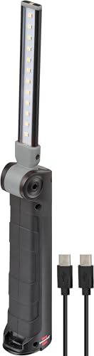 Brennenstuhl Sansa 401 A/Led Torcia Da Lavoro Ricaricabile Con Batteria Ricaricabile E Magnete (Max. 80H Durata Della Luce, 400+70Lm, Pieghevole In Fo