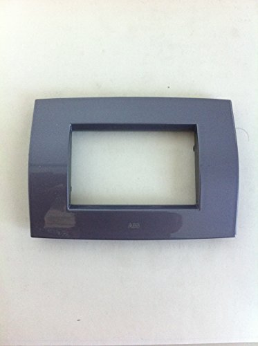 Placca A 3 Posti In Metallo Abb Elos Soft Colore Blu Mediterraneo