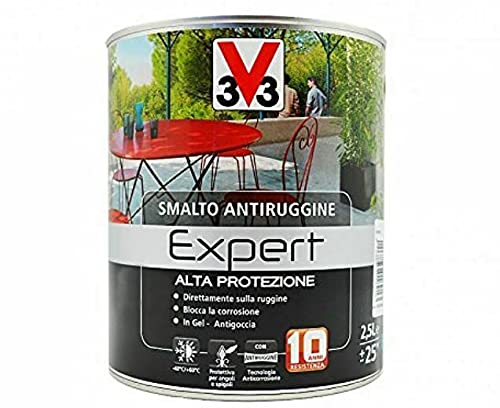 Dimarcolor - V33 Expert Smalto Antiruggine Alta Protezione Speciale Ferro 500 Ml. Tutti I Colori (Nero Brillante - Ral 9005)