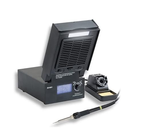 Stazione Saldante Empotec Em-8951 Con Aspira Fumi Saldatura E Luce Led Per Illuminazione Con Ampio Display Controllo Temperatura Aspiratore Fumo Salda