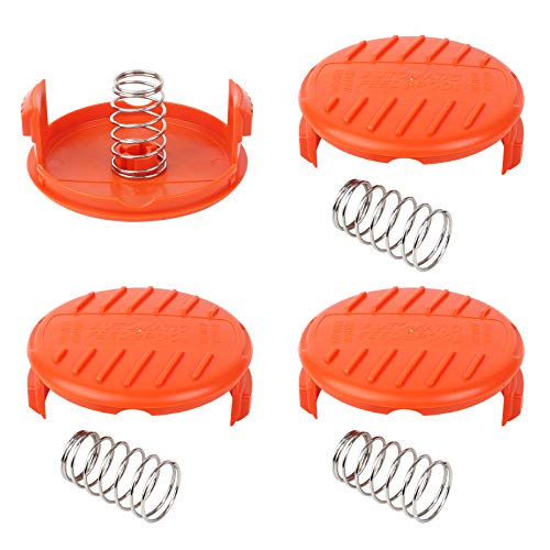 Fumanduo 8 Pezzi Accessori Per Decespugliatore, 4 Pezzi Rc-100-P Copertura Bobina Di Ricambio + 4 Pezzi Molla Per Bobina Tappo Bobina E Molla Per Blac