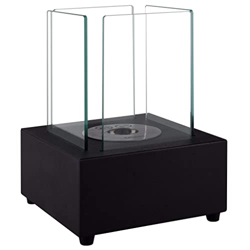 Qlima Ffb 022 Camino Caminetto Portatile Bioetanolo Nero, Trasparente
