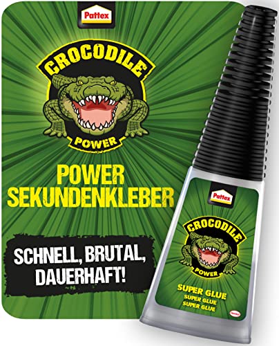 Pattex Crocodile Power Colla Istantanea Extra Forte, Colla Ad Asciugatura Rapida Per Metallo, Legno E Altro Ancora, Impermeabile E Trasparente, 1 X 10