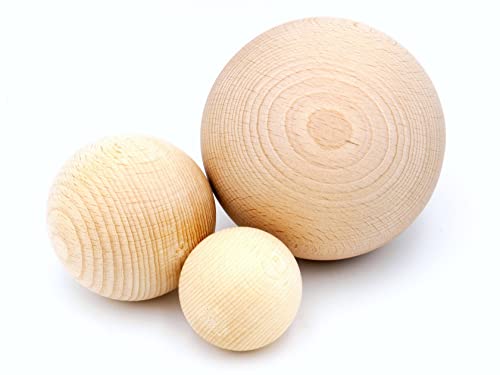 10 Pezzi Jowe Sfera In Legno Di Faggio Diam. 60 Mm Senza Foro - Sfera In Legno Prodotta In Austria