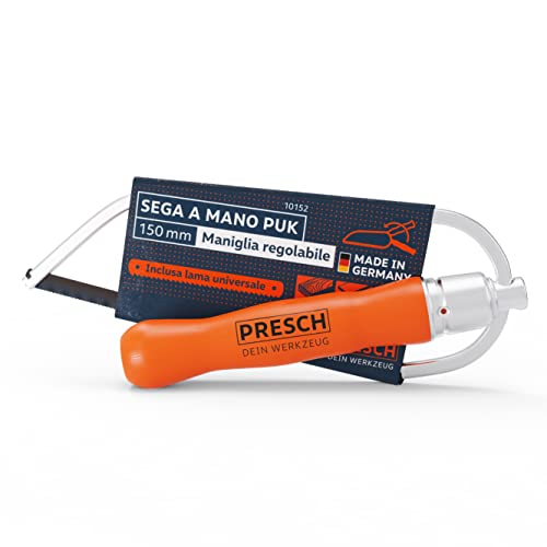 Presch Seghetto Pieghevole Puk 150Mm Incl. Lama Universale - Seghetto Pieghevole Originale Puk Con Impugnatura Regolabile - Piccola Sega Per, Metallo