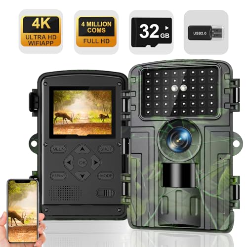 Lutranstra Telecamera Per Animali Selvatici Con Sensore Di Movimento, Visione Notturna, 60 Mp, 4000P, Fotocamera Termica
