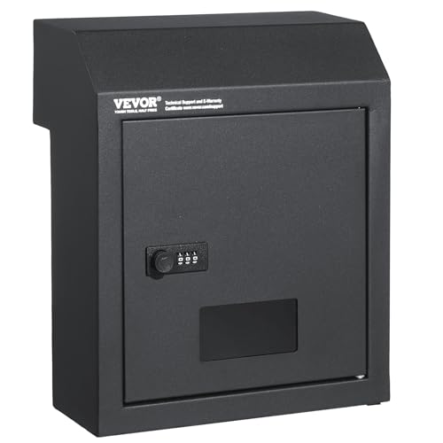 Vevor Cassetta Postale Per Chiavi, Cassetta Postale Per Porta, Cassetta In Acciaio Resistente Con Serratura A Combinazione 305 × 155 × 360 Mm, Cassett
