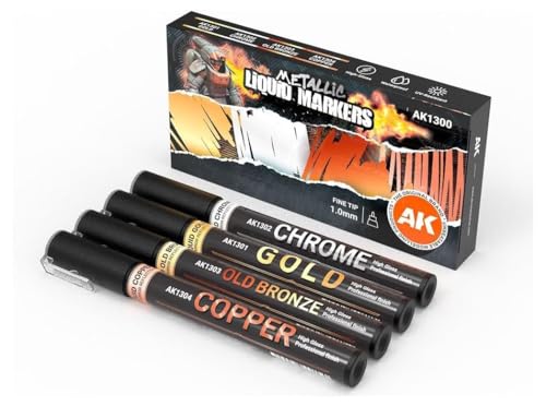 Ak Interactive Ak1300 Metallic Liquid Marker Set (4Pcs)