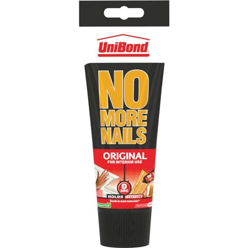 Unibond 1968125 No More Nails Original, Adesivo Di Montaggio Resistente, Colla Resistente Per Legno, Ceramica, Metallo E Altro, Adesivo Bianco Istanta