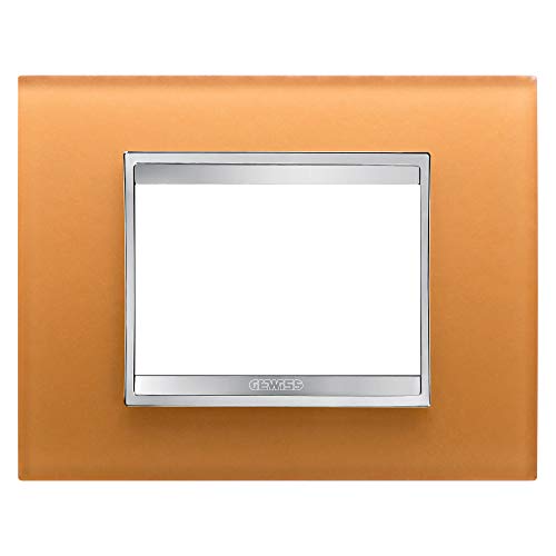 Gewiss Gw16203Co Chorus Lux Placca, 3 Posti, Ocra