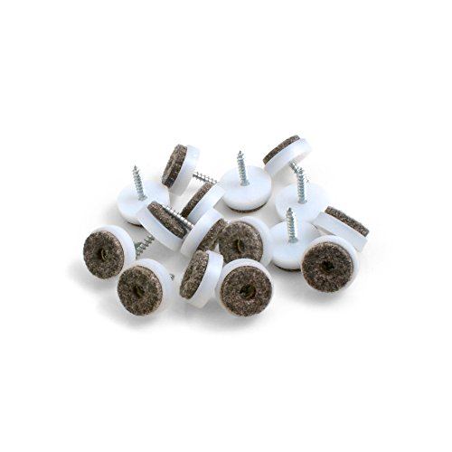 Design61 - 16 Feltrini Per Sedie, Protezione Per Pavimento, 20 Mm, Da Avvitare.